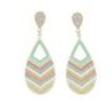 Boucles d' oreilles papillon Multicouleur-Beige - 10093-34864