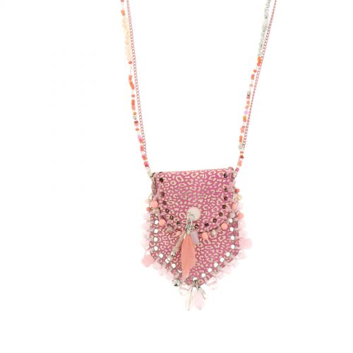 Long bag nekclace LAURE-SOPHIE Pink - 10101-34929