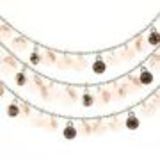 Collier cordons métal strass LEINA Rose - 10103-34946