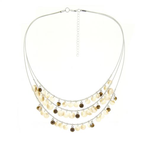 Collier cordons métal strass LEINA