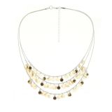 Collier cordons métal strass LEINA