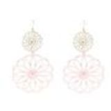 Boucles d'oreilles pendants à perles et strass, 9108 Doré Rose - 10116-35158