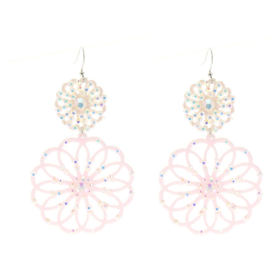 Boucles d'oreilles lamelles coloré, 2062 Pink - 10116-35158