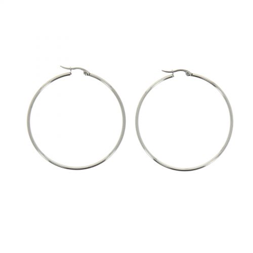 50mm rhodium Creole Earrings ROKIA