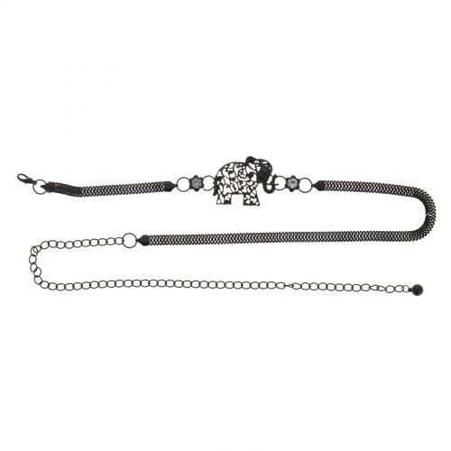 Woman's Lady Fashion Metal Chain Style Belt with Elephant, USTINA