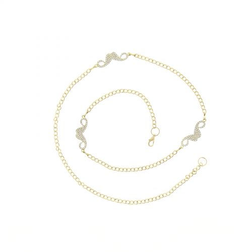 Woman's Lady Fashion Metal Chain Style Belt with Mustache, PALEMIEL