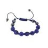 Bracelet Shamballa céramique fil bicolore, AOH-83 Gris Bleu - 1739-36148