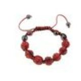 Bracelet Shamballa céramique fil bicolore, AOH-83 Rouge - 1739-36150