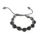 Bracelet Shamballa céramique fil bicolore, AOH-83 Noir - 1739-36151