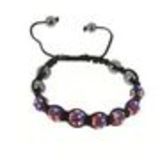 Bracelet shamballa 7 disco ball, drapeau américain Noir - 2117-36160