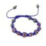 Bracelet shamballa 7 disco ball, drapeau anglais Bleu - 4553-36161