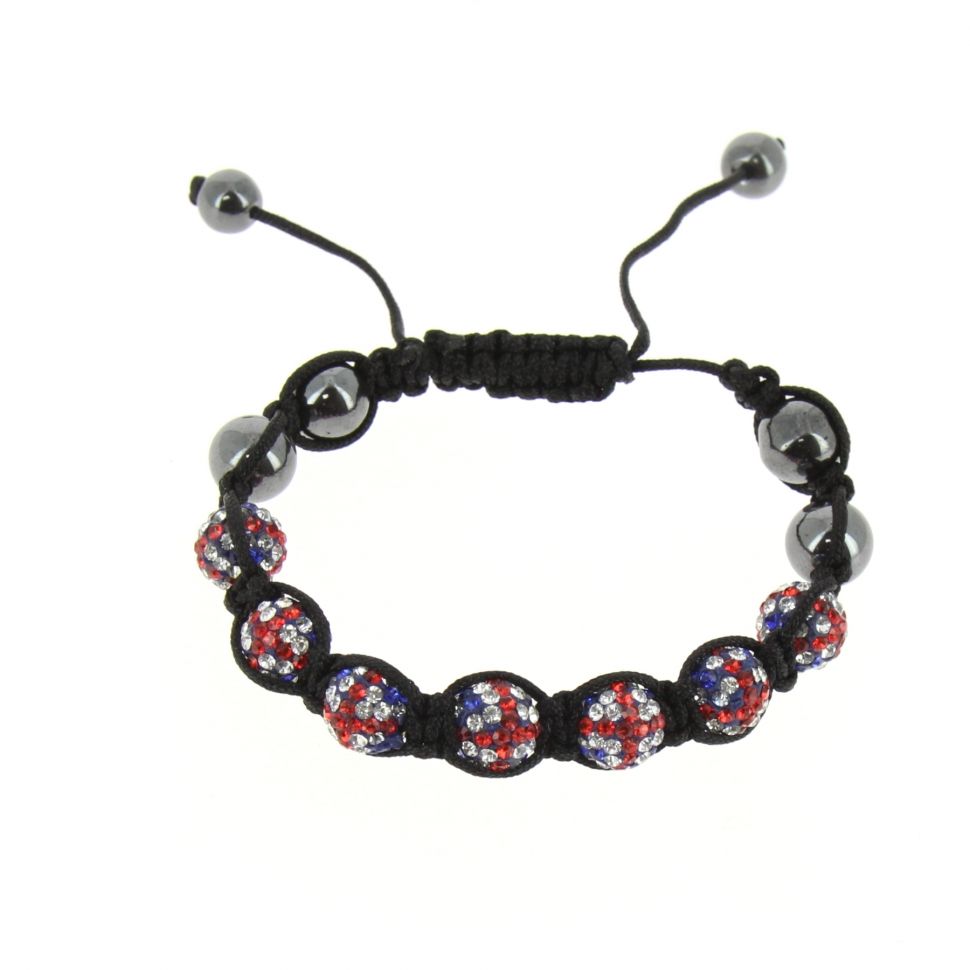 Bracelet shamballa 7 disco ball, drapeau anglais Noir - 4553-36162