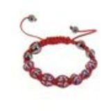 Bracelet shamballa 7 disco ball, drapeau anglais Rouge - 4553-36163