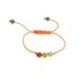 Bracelet AOH-78, Shamballa 3 strass Noir-Rouge Orange - 1590-36183