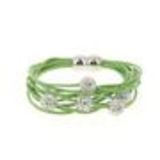 Bracelet aimanté cordons en cuir 5 disco ball Vert - 3035-36211