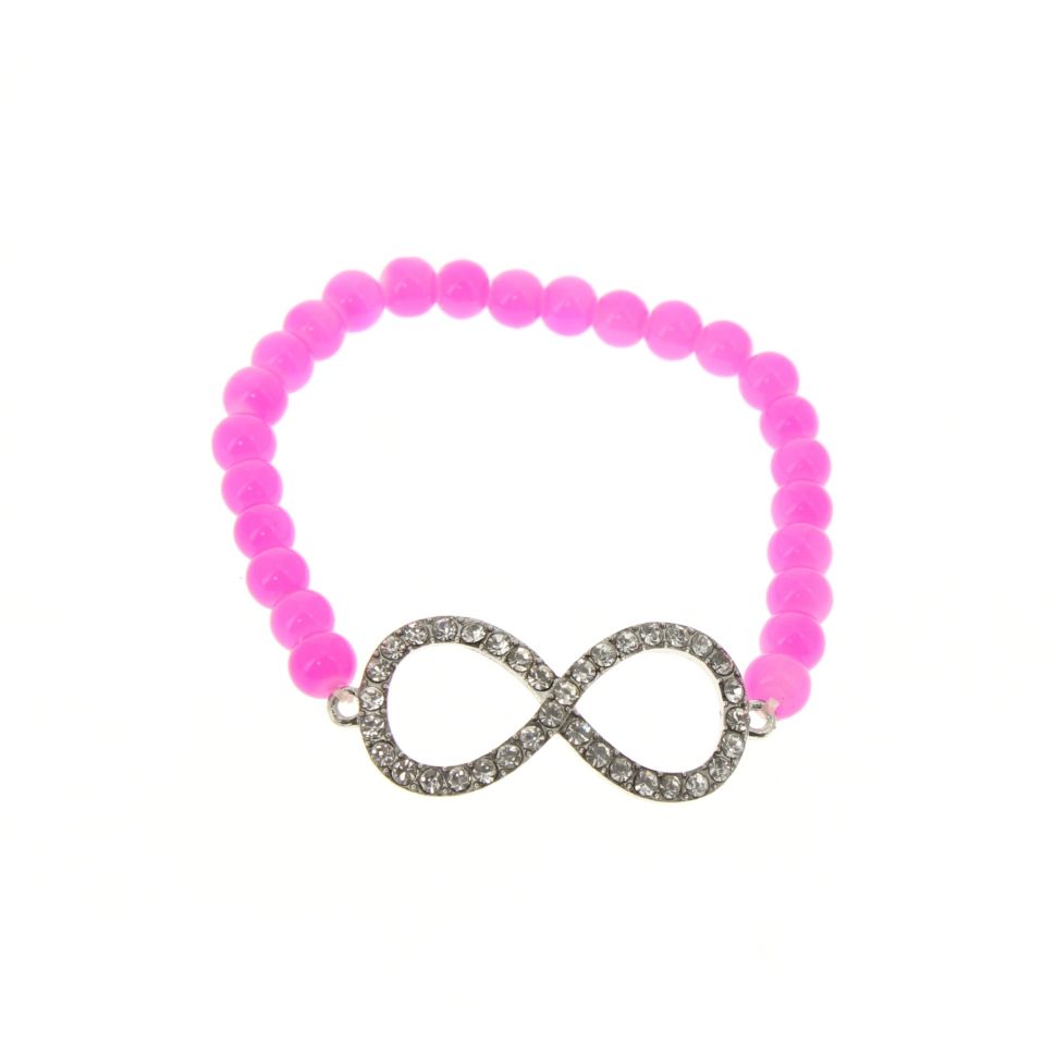 Bracelet élastique symbole infini, 3984 vert fluo Fuchsia - 3991-36224