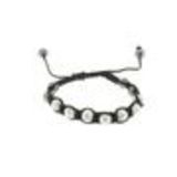 Bracelet shamballa à cristaux ultra fin et brillant Noir (Blanc) - 2068-36251