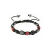 Bracelet shamballa à cristaux ultra fin et brillant Noir-rouge - 2068-36255