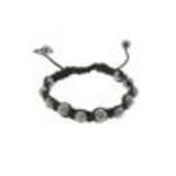 Bracelet shamballa à cristaux ultra fin et brillant Noir (Gris) - 2068-36257