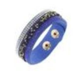 Bracelet similicuir strass, 8812 Rouge Bleu - 9593-36269
