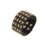 Bracelet similicuir cloutés, BR42-22 noir-or Black (Golden) - 3971-36282