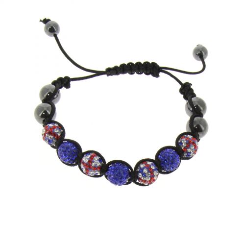 Bracelet shamballa 7 disco ball, Drapeau Anglais TOIREASA Noir (Bleu) - 3419-36295