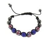 7-Perlen-Shamballa-Armband, englische Flagge, TOIREASA