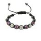 Bracelet shamballa 7 disco ball, Drapeau Anglais TOIREASA Noir (Blanc) - 3419-36296