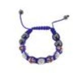 Bracelet shamballa 7 disco ball, drapeau anglais Bleu cyan - 3419-36297