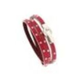 Bracelet cuir 3 tours strass cristal, 8474 Bleu Rouge - 8711-36320