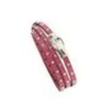 Bracelet wrap en cuir 8474 CEDELLA Fuchsia - 8711-36323