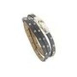 Bracelet cuir 3 tours strass cristal, 8474 Bleu Grey - 8711-36324