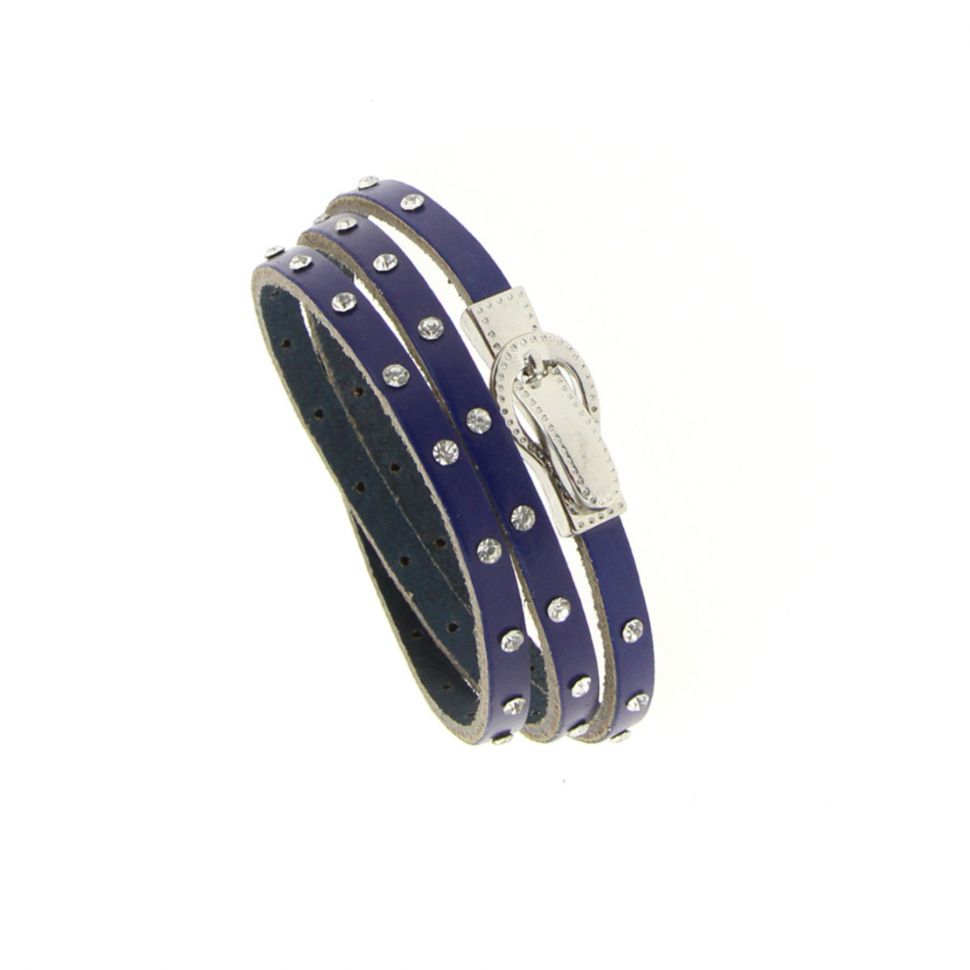 Bracelet wrap en cuir 8474 CEDELLA Bleu marine - 8711-36326
