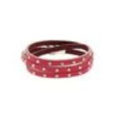 Bracelet cuir 3 tours strass cristal, 8474 Bleu Rouge - 8711-36328