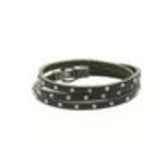 Bracelet cuir 3 tours strass cristal, 8474 Bleu Noir - 8711-36330