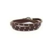 Bracelet cuir 3 tours strass cristal, 8474 Bleu Brun - 8711-36332