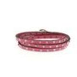 Bracelet cuir 3 tours strass cristal, 8474 Bleu Fuchsia - 8711-36334