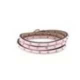 Bracelet cuir 3 tours strass cristal, 8474 Bleu Rose - 8711-36335