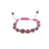 Bracelet shamballa drapeau anglais, AOH-73 Neon Fuchsia - 2531-36338