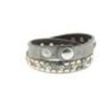 Bracelet wrap cloutés strass NAIKA Gris foncé - 9702-36389