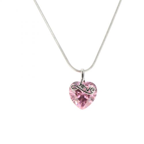 JOSETTE Crystal pendant necklace Pink - 10165-36410