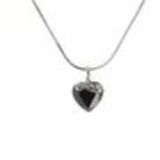 Collier femme, Coeur en strass, XS-2259 Silver (Black) - 10165-36411