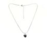 Collier femme, Coeur en strass, XS-2259 Silver (Black) - 10165-36415