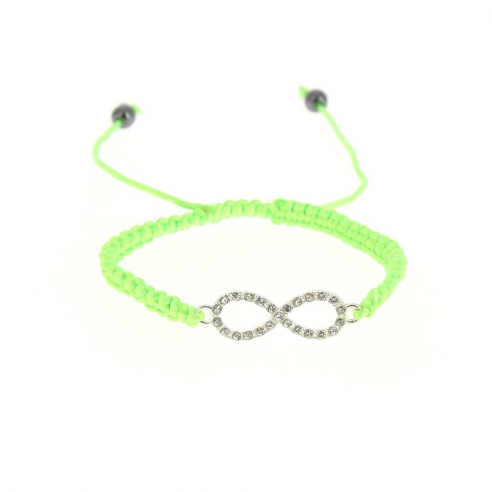 Bracelet shamballa infini argentés , 4007 vert fluo Vert fluo - 5036-36474