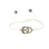 Bracelet shamballa tête de mort strass Blanc - 4699-36498