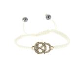 Rhinestone skull shamballa bracelet, DEVA