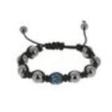 Bracelet shamballa 7 disco ball, drapeau anglais Black (Blue) - 2118-36508