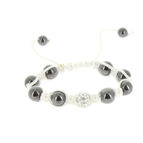 Bracelet shamballa à cristaux Blanc - 2118-36511