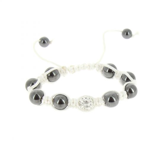 Bracelet shamballa 7 disco ball, drapeau anglais Blanc - 2118-36511