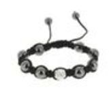 Bracelet shamballa 7 disco ball, drapeau anglais Blanc AB - 2118-36516